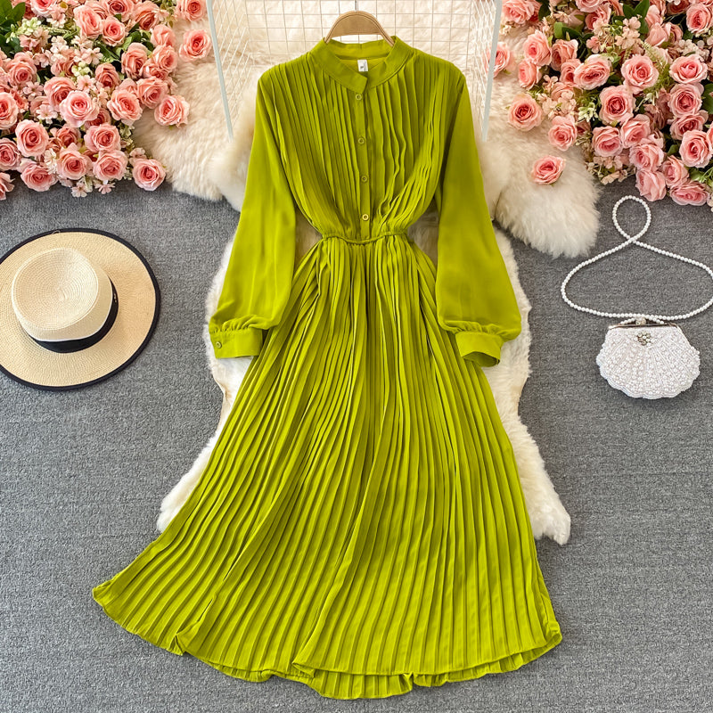 Robe trapèze à manches longues pour fille, jolie et tendance, RF0073