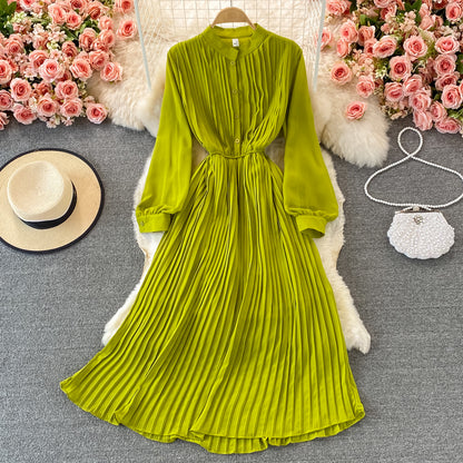 Robe trapèze à manches longues pour fille, jolie et tendance, RF0073