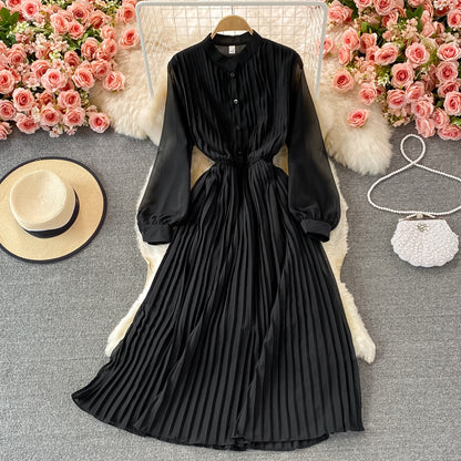 Robe trapèze à manches longues pour fille, jolie et tendance, RF0073