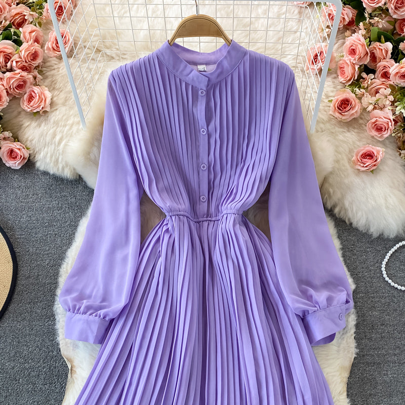 Robe trapèze à manches longues pour fille, jolie et tendance, RF0073