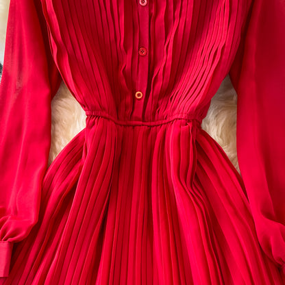 Robe trapèze à manches longues pour fille, jolie et tendance, RF0073