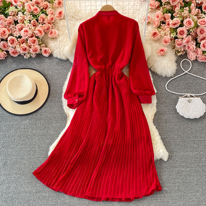Robe trapèze à manches longues pour fille, jolie et tendance, RF0073