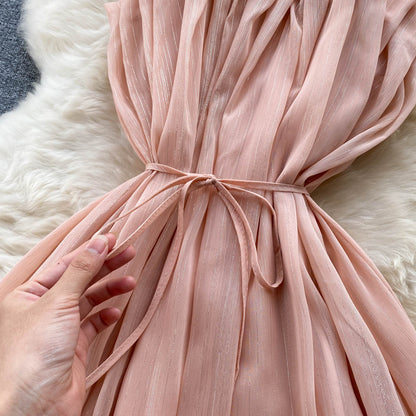 Robe courte rose coupe trapèze, robe tendance RF0068