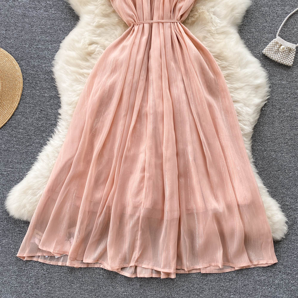 Robe courte rose coupe trapèze, robe tendance RF0068