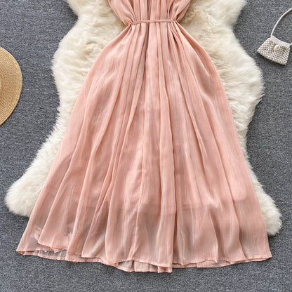 Robe courte rose coupe trapèze, robe tendance RF0068