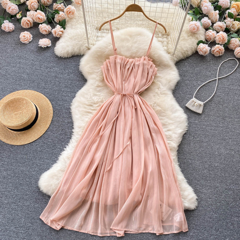 Robe courte rose coupe trapèze, robe tendance RF0068