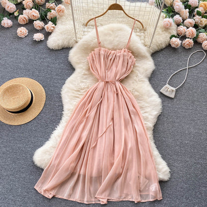 Robe courte rose coupe trapèze, robe tendance RF0068