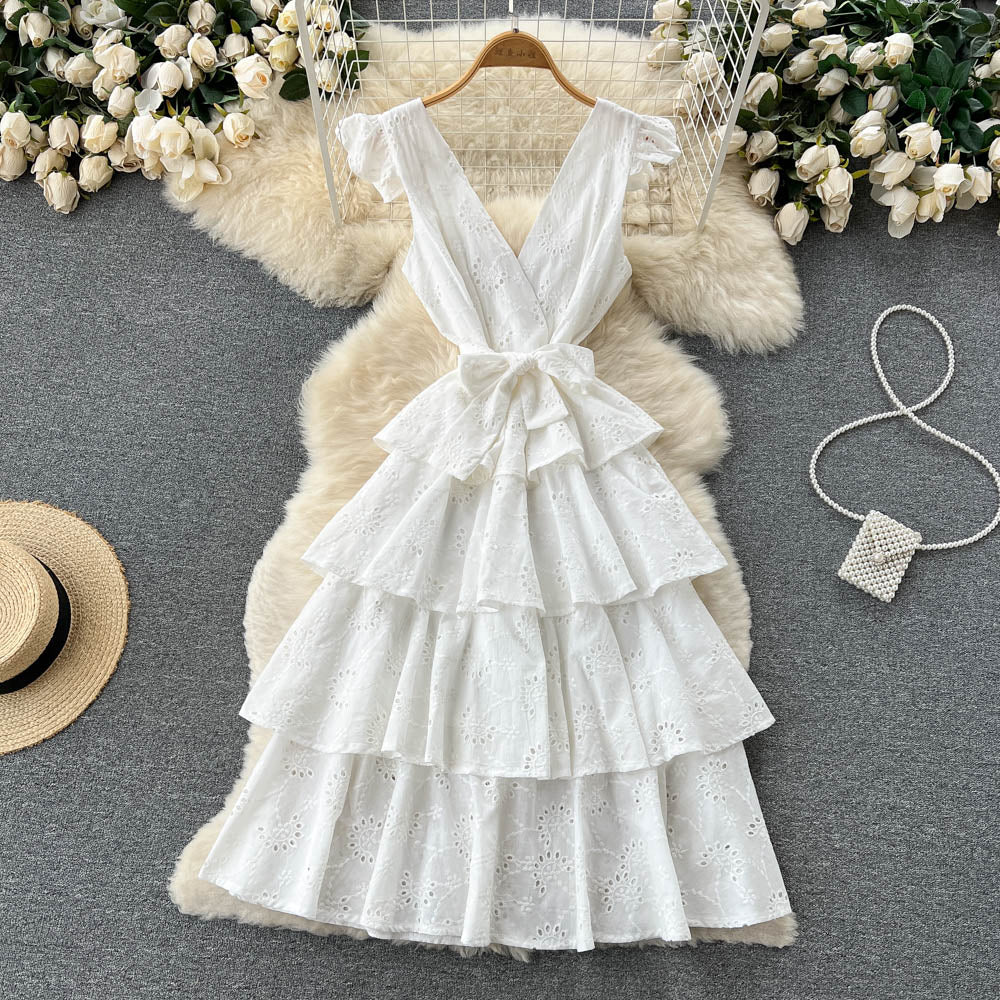 White A Line Short Dress Fashion Girl Dress RF0067
