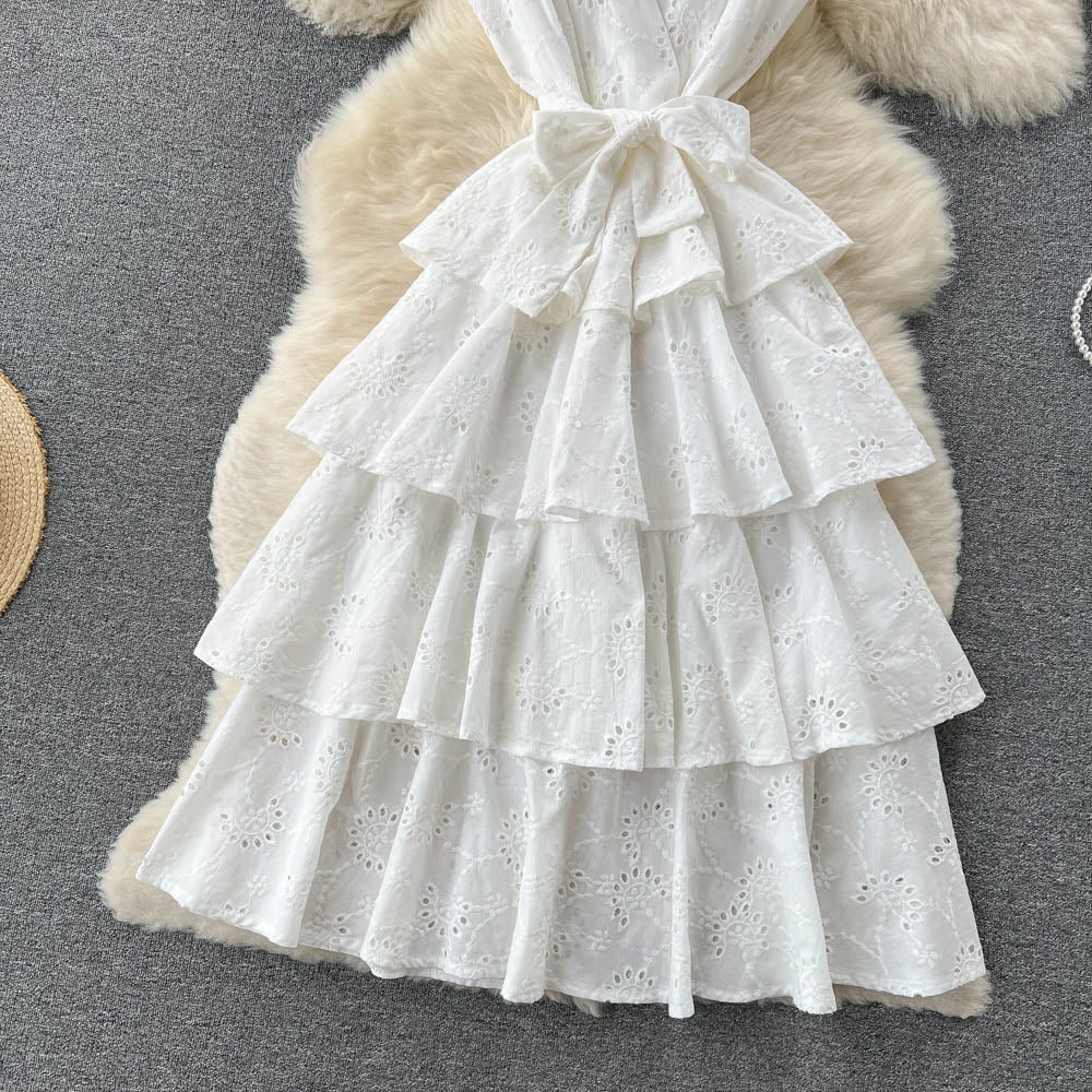 White A Line Short Dress Fashion Girl Dress RF0067