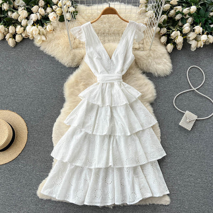 White A Line Short Dress Fashion Girl Dress RF0067