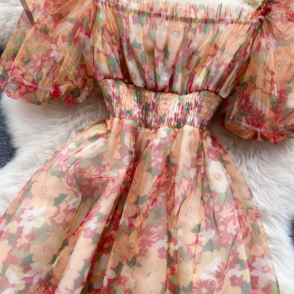 Robe trapèze à fleurs pour fille, jolie robe tendance, RF0061