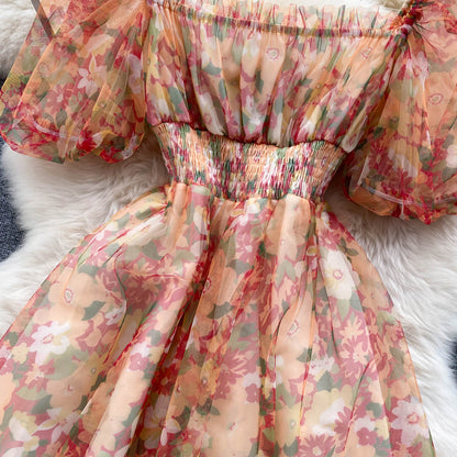 Robe trapèze à fleurs pour fille, jolie robe tendance, RF0061