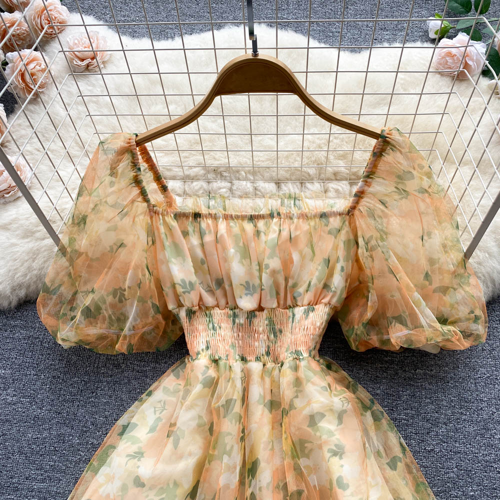 Robe trapèze à fleurs pour fille, jolie robe tendance, RF0061