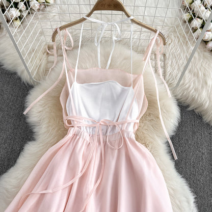 Pink Tulle Short Backless Dress Fashion Girl Dress RF0059