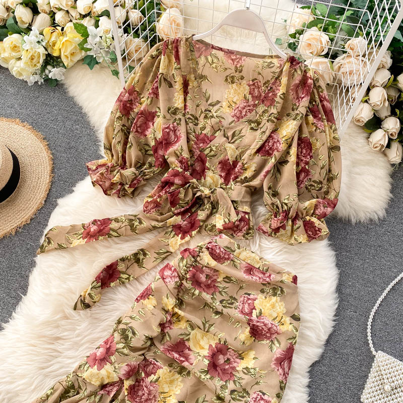 Cute Floral Chiffon Two Pieces Dress Fashion Dress RF0072