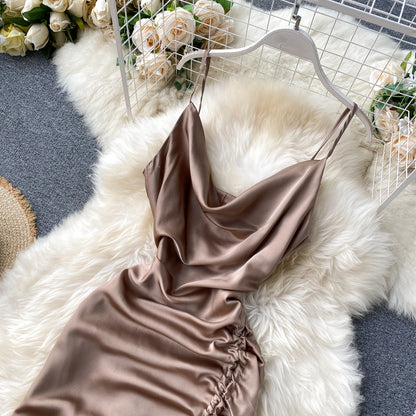 Simple Satin Long Dress Fashion Dress RF0056