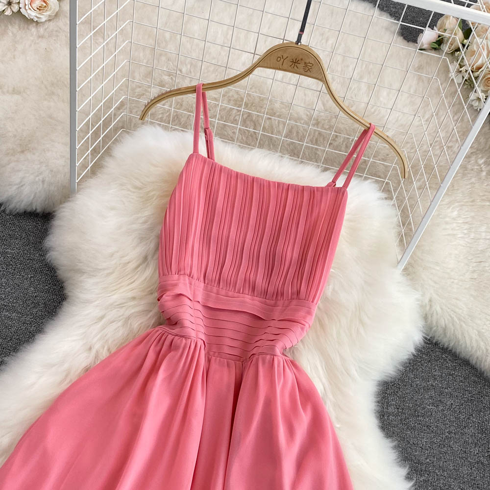Pink Chiffon Short Dress A Line Fashion Dress RF0054