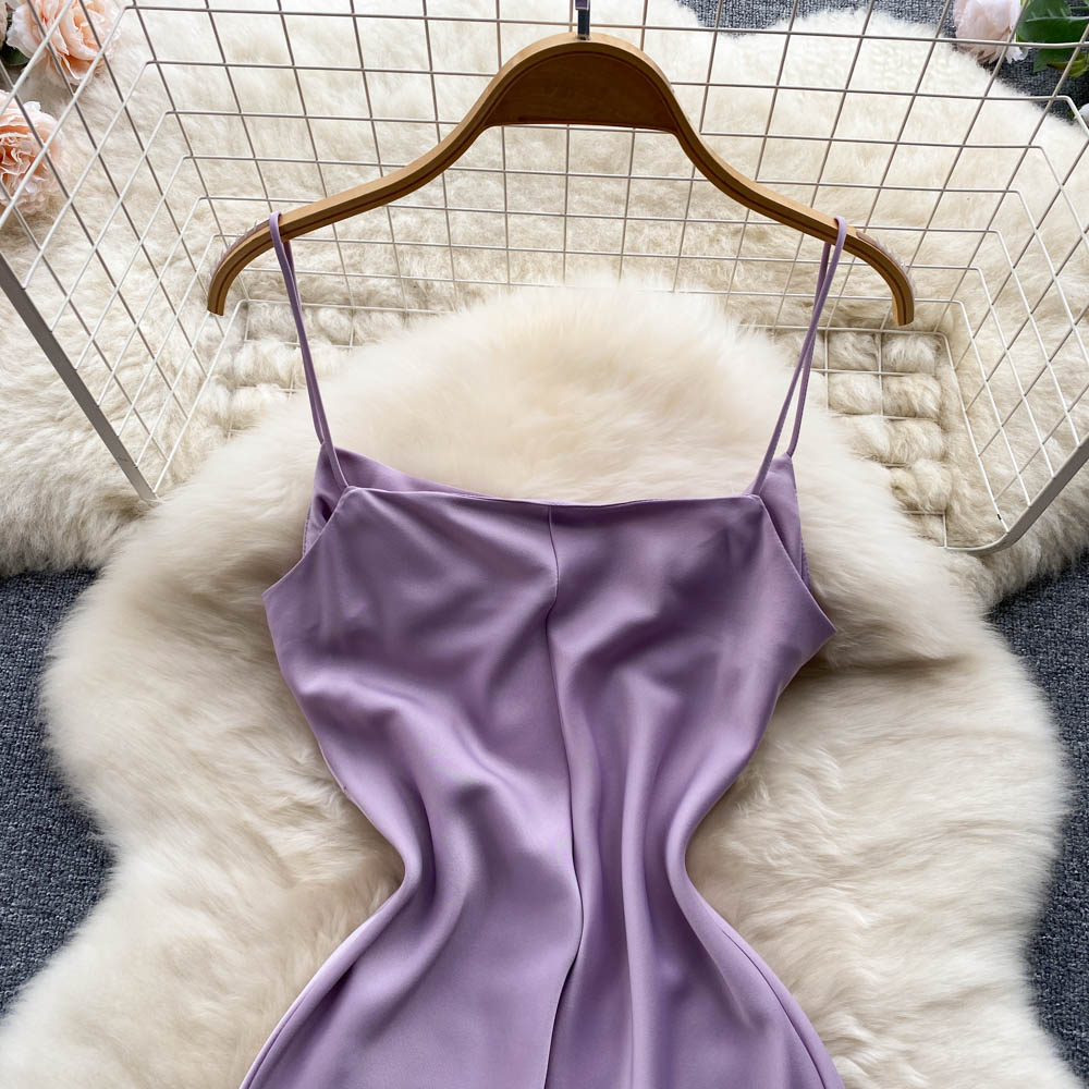Lila Satin Modekleid RF0052