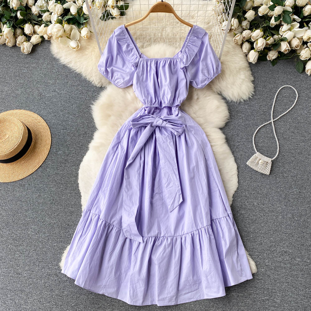 Purple A-line Short Dress Fashion Dress RF0043