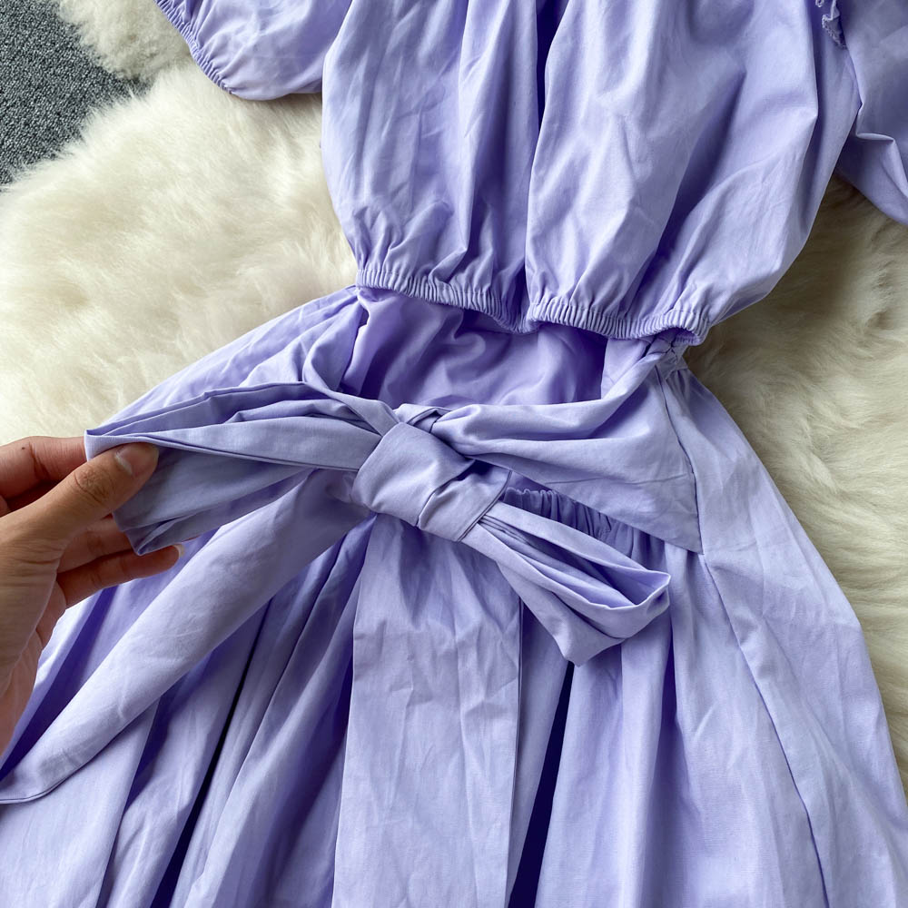 Purple A-line Short Dress Fashion Dress RF0043