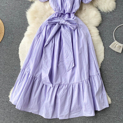 Purple A-line Short Dress Fashion Dress RF0043