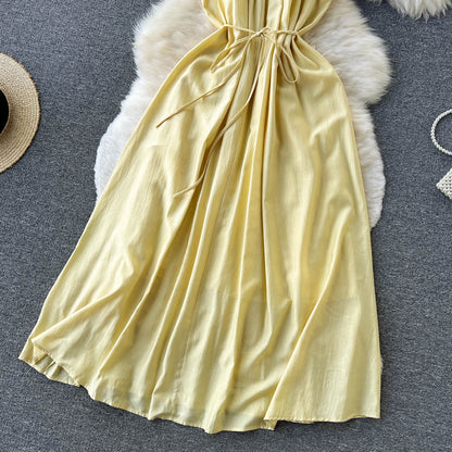 Yellow A-line Short Dress Fashion Dress RF0040
