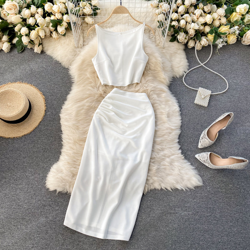 Simple Two Pieces Dress Summer Dress RF0038