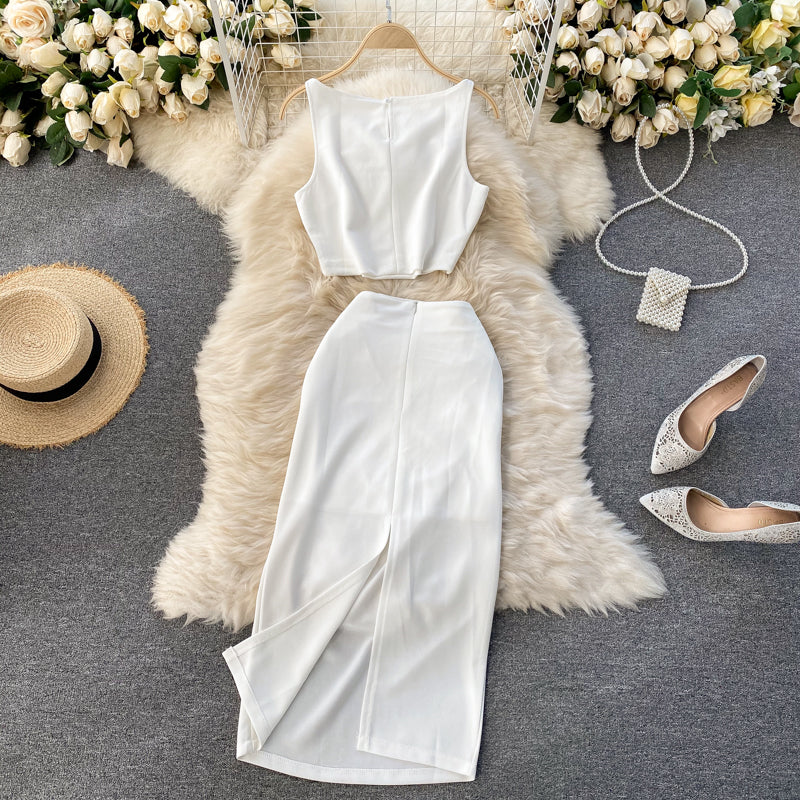 Simple Two Pieces Dress Summer Dress RF0038