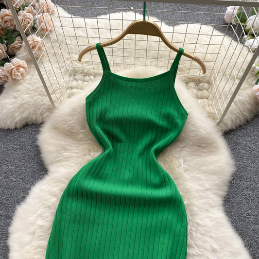 Simple Spaghetti Strap Dress RF0037