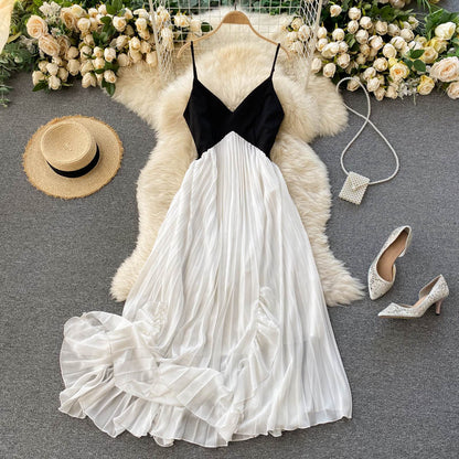 Robe courte simple à col en V, robe tendance RF0036