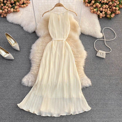 Champagne Chiffon A-line Dress Fashion Dress RF0026