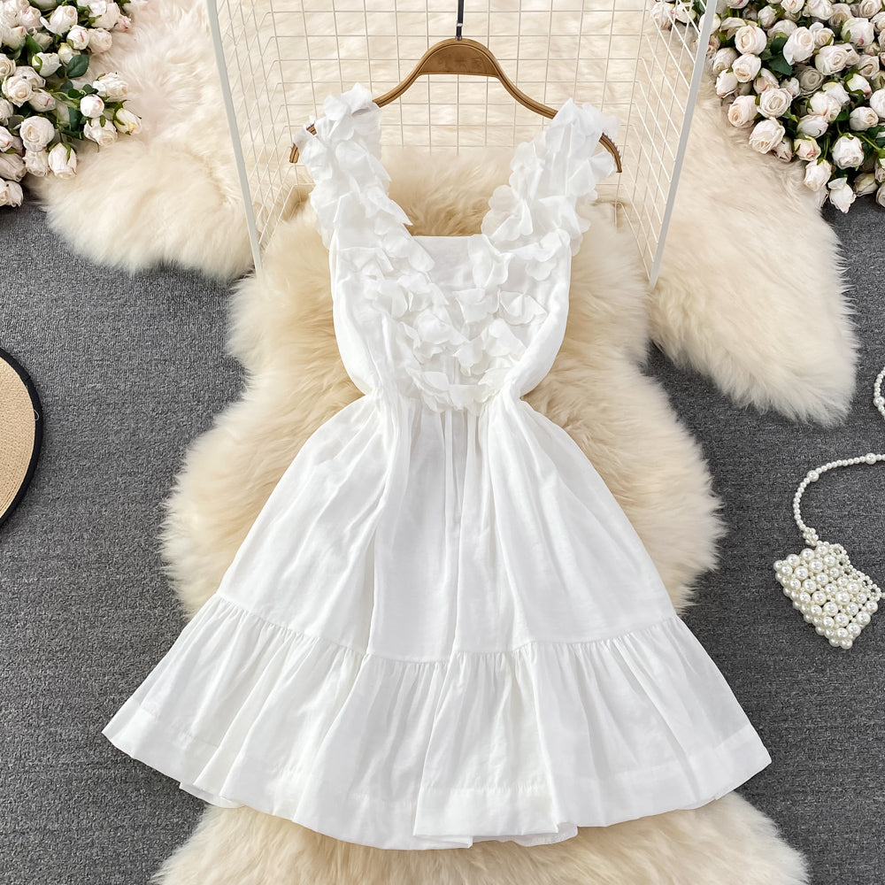 Weißes A-Linien-Kurzkleid Fashion Dress RF0023