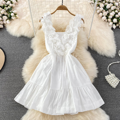 Weißes A-Linien-Kurzkleid Fashion Dress RF0023