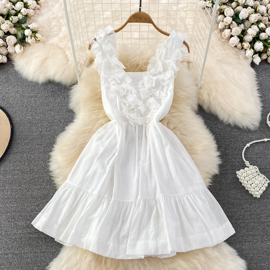 White A-line Short Dress Fashion Dress RF0023