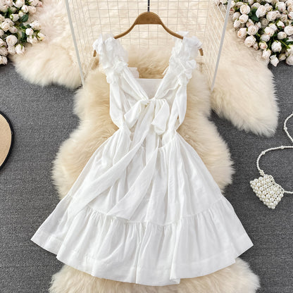 Weißes A-Linien-Kurzkleid Fashion Dress RF0023