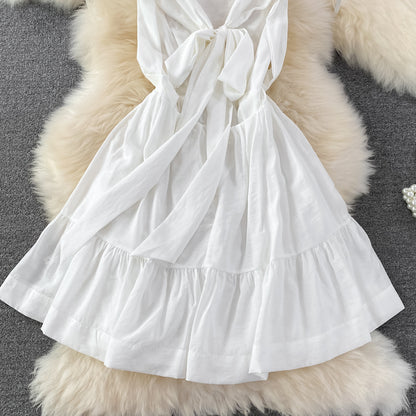 Weißes A-Linien-Kurzkleid Fashion Dress RF0023