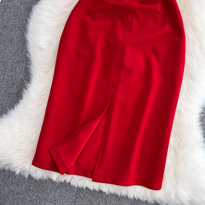 Einfaches Spaghettiträger-Kurzkleid, modisches Kleid RF0022