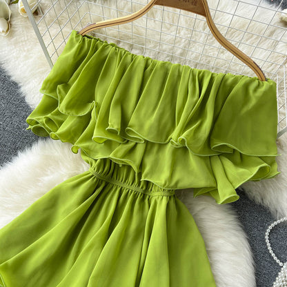 Lovely Chiffon A-line Off The Shoulder Dresses, Fashion Girl Dresses RF0020