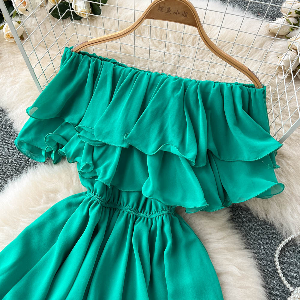 Lovely Chiffon A-line Off The Shoulder Dresses, Fashion Girl Dresses RF0020