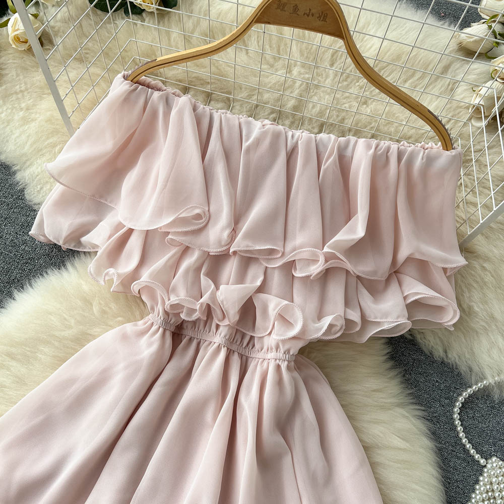 Lovely Chiffon A-line Off The Shoulder Dresses, Fashion Girl Dresses RF0020