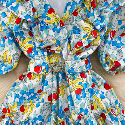 Cute V-neck Floral Dresses, A-line Fashion Dresses RF0018