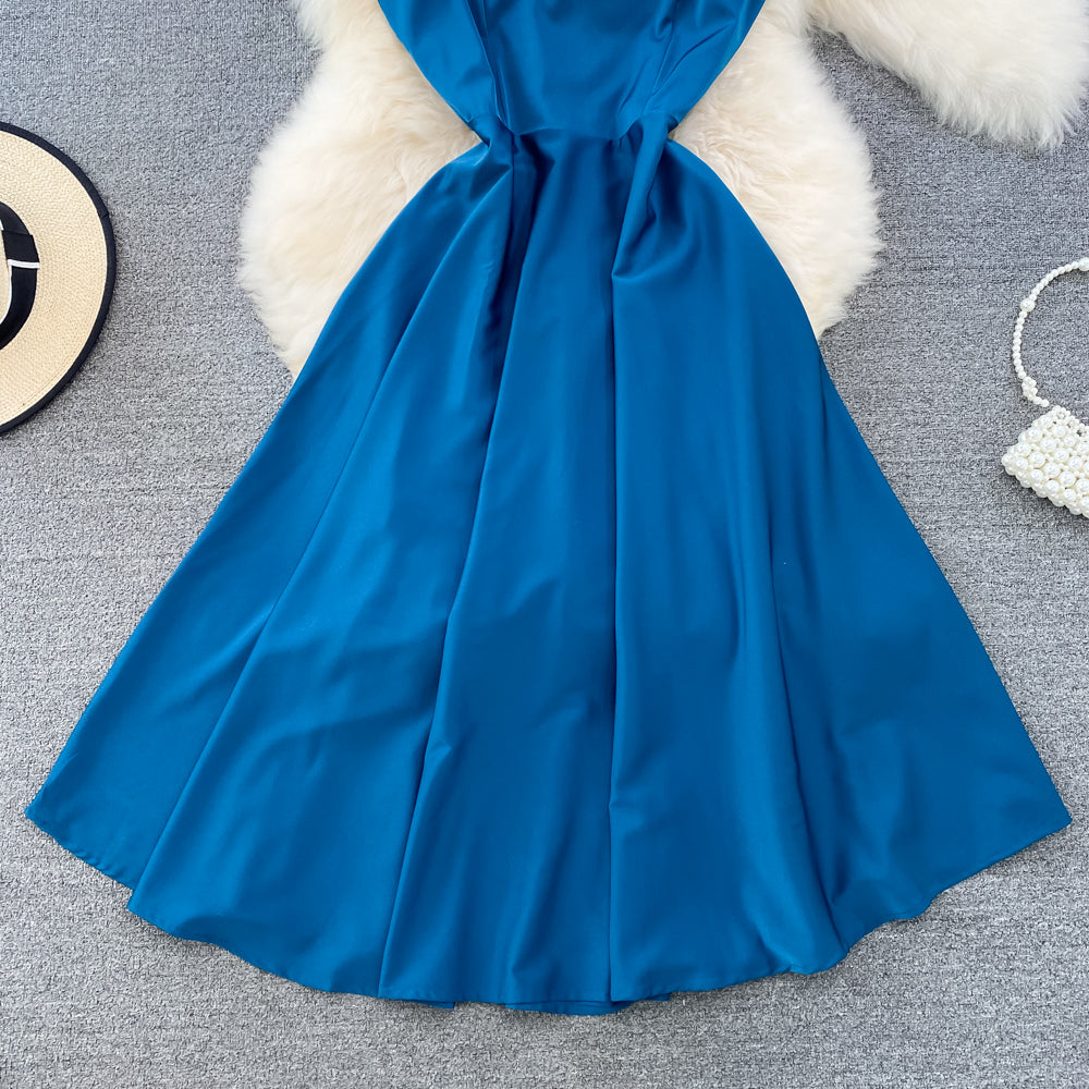 Simple V-neck Long Dresses, A-line Spaghetti Straps Party Dresses RF0017