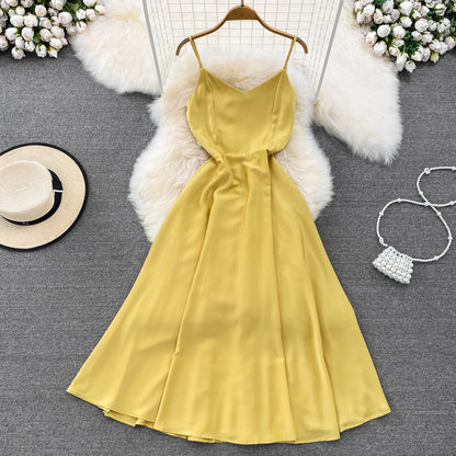 Simple V-neck Long Dresses, A-line Spaghetti Straps Party Dresses RF0017
