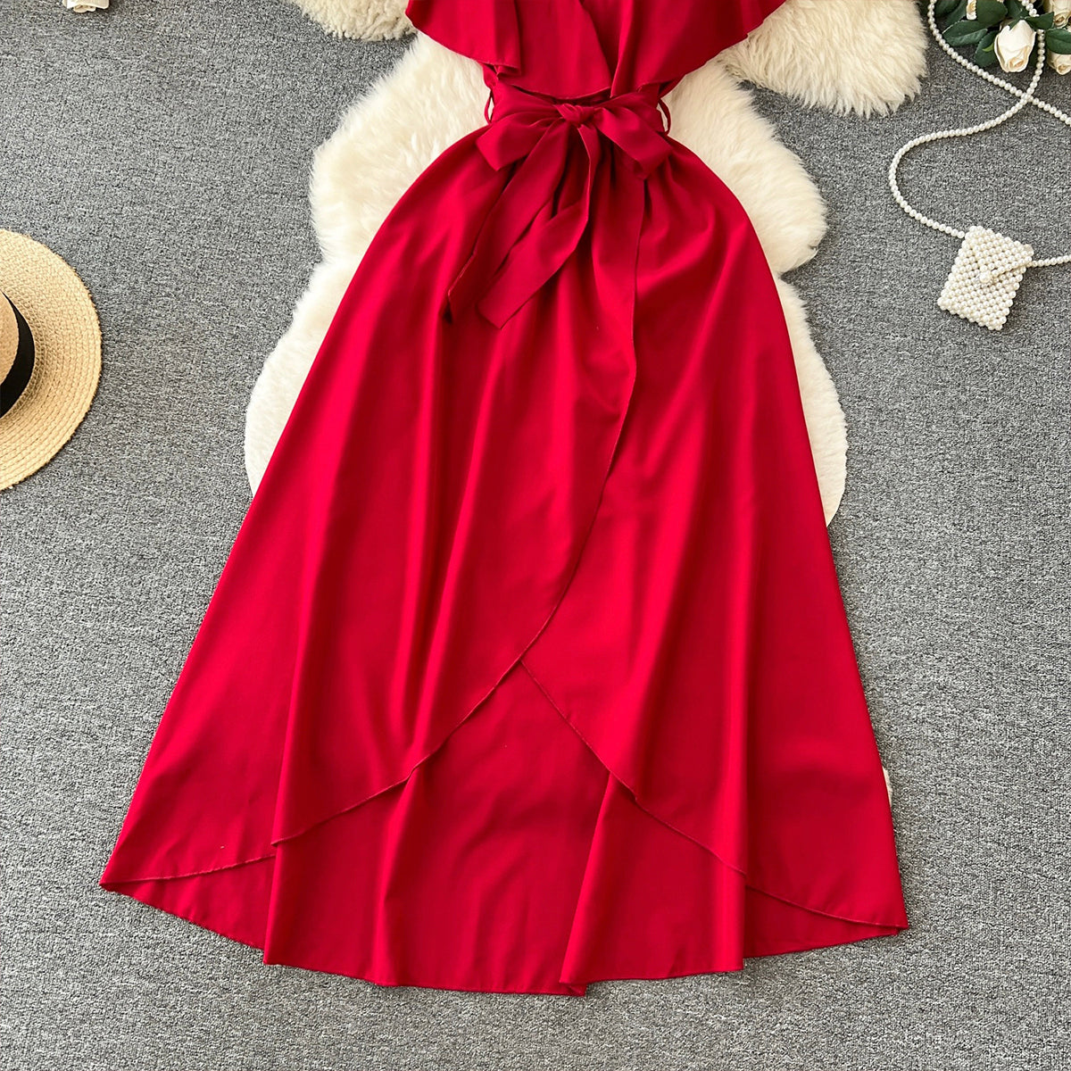 Cute V-neck Dress, A-line Fashion Dress RF0006