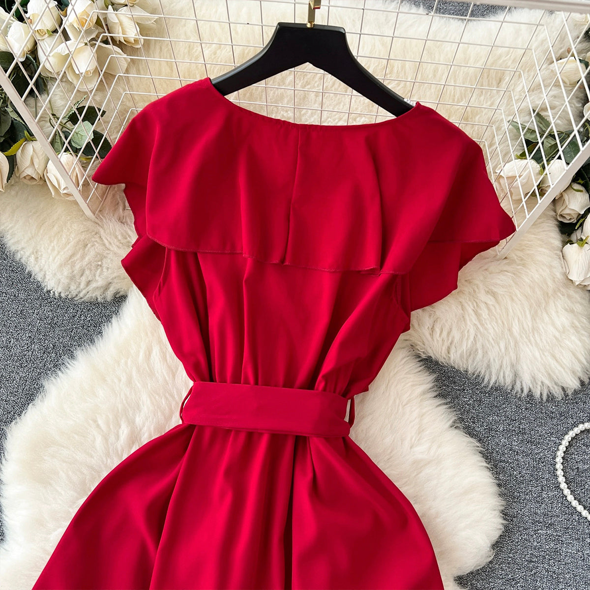 Cute V-neck Dress, A-line Fashion Dress RF0006