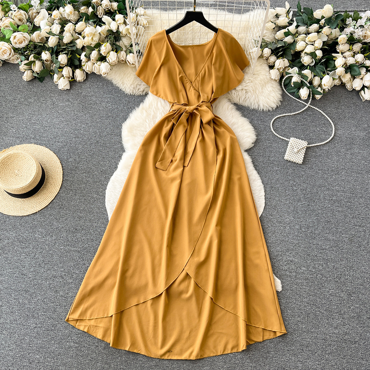 Cute V-neck Dress, A-line Fashion Dress RF0006
