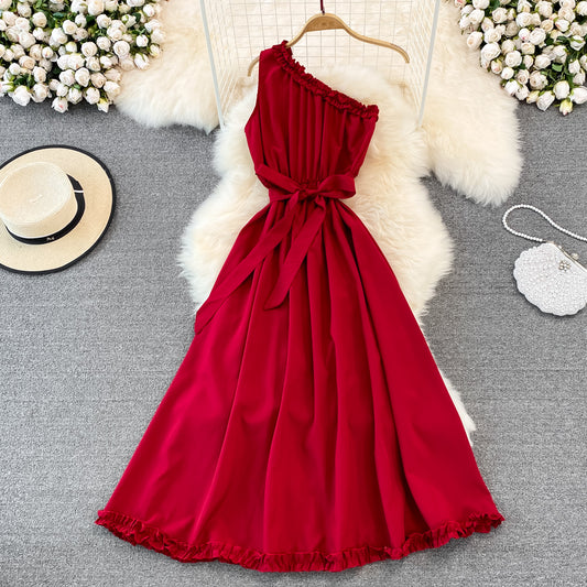 Cute A-line One Shoulder Fashion Dress  RF0005