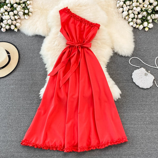 Cute A-line One Shoulder Fashion Dress  RF0005