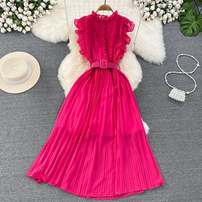 A-Linie Chiffon Langes Modekleid RF0003
