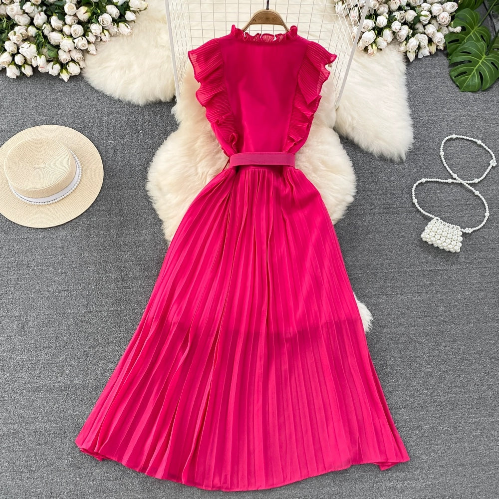A-Linie Chiffon Langes Modekleid RF0003